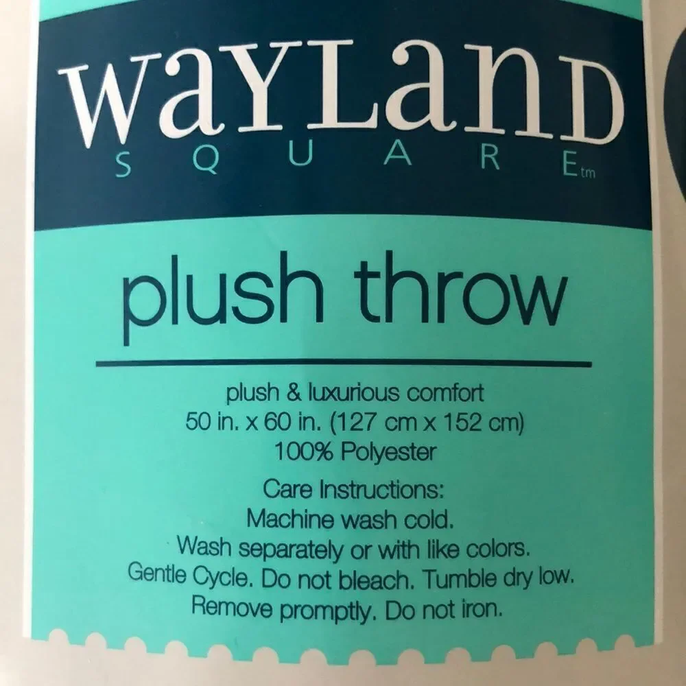 Wayland Square Gray Plaid Plush Throw